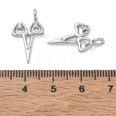 Brass Micro Pave Clear Cubic Zirconia Pendants CU-CBA5585-02P-1