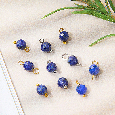 16Pcs 4 Styles September Birthstone Natural Lapis Lazuli Pendant and Connector Charms PALLOY-SW00117-1