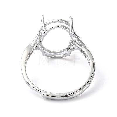 Adjustable 925 Sterling Silver Finger Ring Components STER-K179-01P-1
