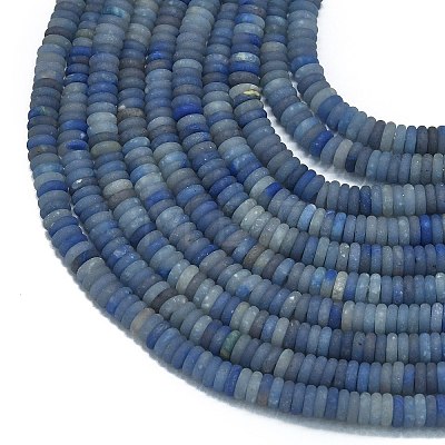 Frosted Natural Blue Aventurine Beads Strands G-K389-C11-01-1