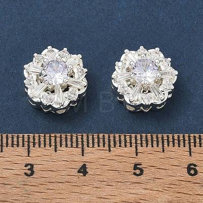 Brass Micro Pave Cubic Zirconia Beads CU-CBA3F77-04S-01-1