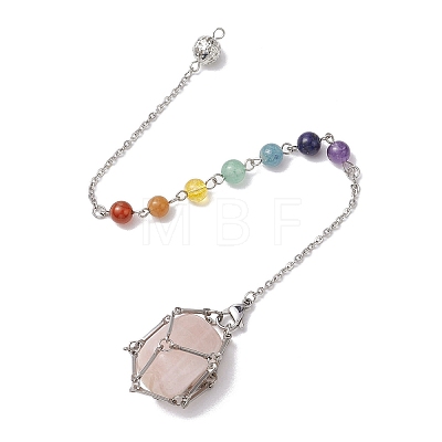 304 Stainless Steel Chain Macrame Pouch Empty Stone Holder Dowsing Pendulums HJEW-JM02327-02-1