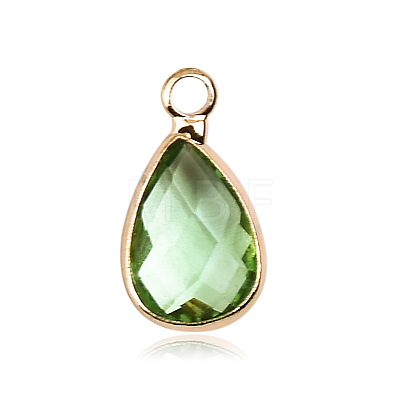Faceted Glass Pendants FIND-WH0097-40H-G-1