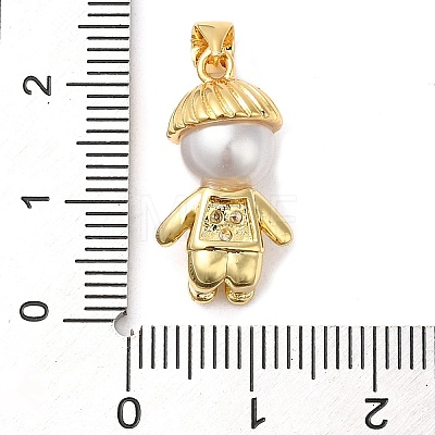 Brass Micro Pave Cubic Zirconia Pendants KK-E061-01G-1