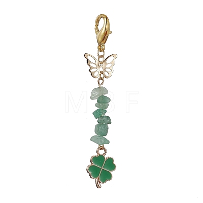 Clover Alloy Enamel Pendant Decorations HJEW-JM01628-1