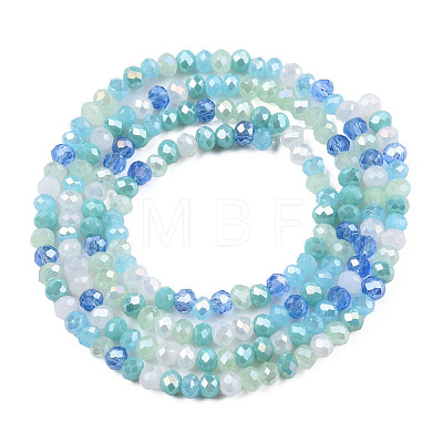Electroplate Glass Beads Strands EGLA-S192-001A-B08-1