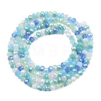 Electroplate Glass Beads Strands EGLA-S192-001A-B08-1