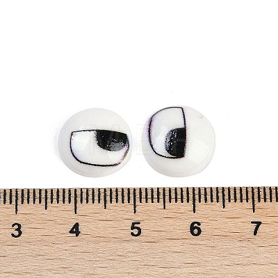 Flat Round Cartoon Resin Cabochons CRES-Q009-01C-1