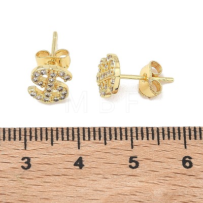 Brass & Crystal Rhinestone Stud Earrings for Women EJEW-G464-04G-01-1