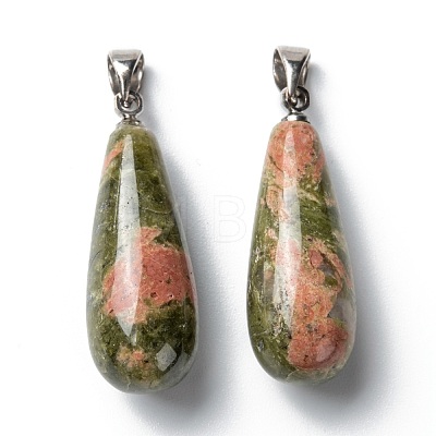 Natural Unakite Pendants G-F707-02-1