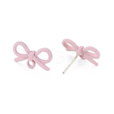 Spray Painted Alloy Stud Earring Findings PALLOY-T077-153-RS-1