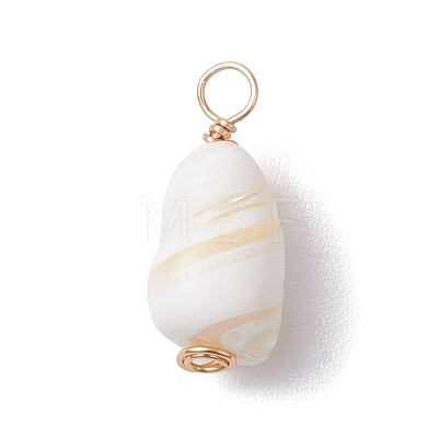 Natural Conch Shell Pendants PALLOY-JF02808-02-1