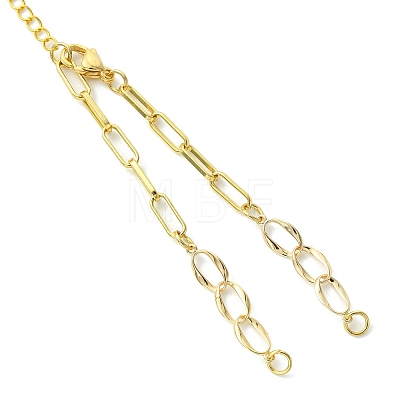 Brass Paperclip Chain & Twisted Chain Bracelet Making AJEW-JB01618-1