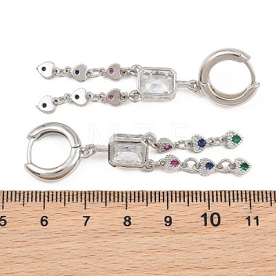 Brass Micro Pave Cubic Zirconia Chandelier Earrings KK-CBA8324-15P-1