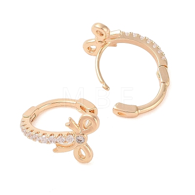 Brass with Clear Cubic Zirconia Hoop Earring EJEW-Q385-02G-1