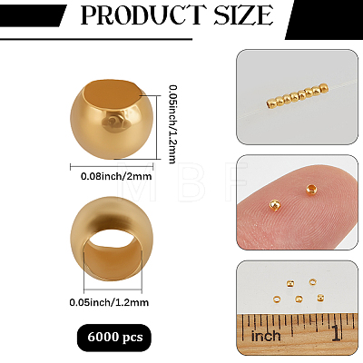 6000Pcs Brass Crimp Beads KK-PA0001-14G-1