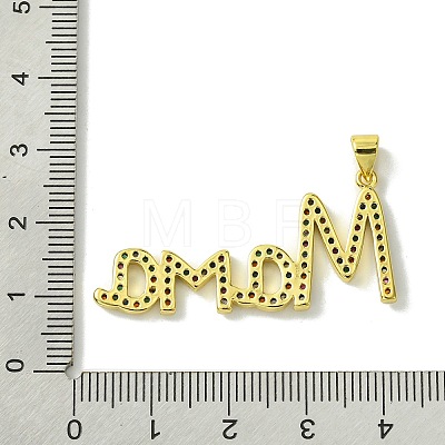 Mother's Day Real 18K Gold Plated Brass Micro Pave Random Color Cubic Zirconia Pendants KK-H472-06B-G02-1