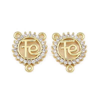Brass Micro Pave Clear Cubic Zirconia Chandelier Component Links LS-CU-B002-01G-A-1