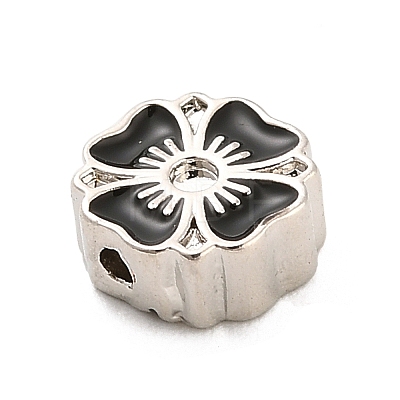 Flower Brass Enamel Bead Rhinestone Settings KK-H527-01P-01-1