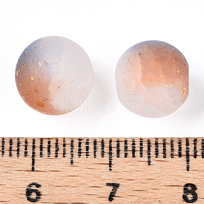 Frosted Baking Painted Crackle Glass Beads with Glitter Powder X-DGLA-T004-01A-1