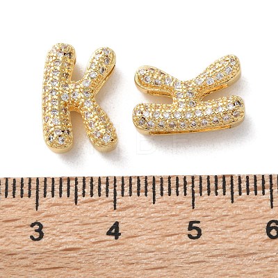 Rack Plating Brass Micro Pave Cubic Zirconia Slide Charms KK-C084-34G-K-1