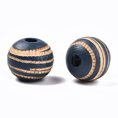 Painted Natural Wood Beads X-WOOD-T021-54A-03-1