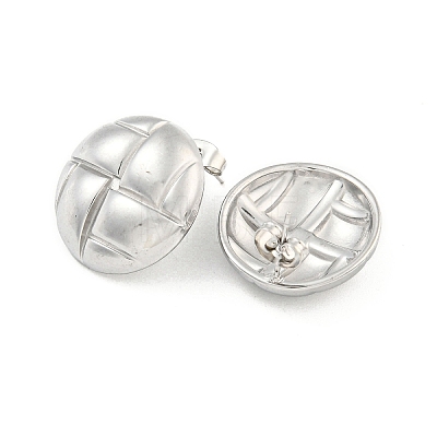 Non-Tarnish Flat Round 304 Stainless Steel Ear Studs EJEW-L290-027P-1