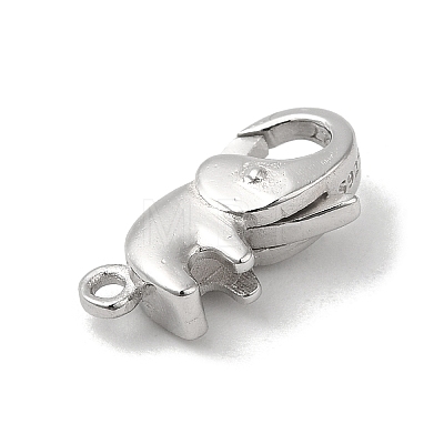Rhodium Plated 925 Sterling Silver Lobster Claw Clasps STER-D003-59C-P-1