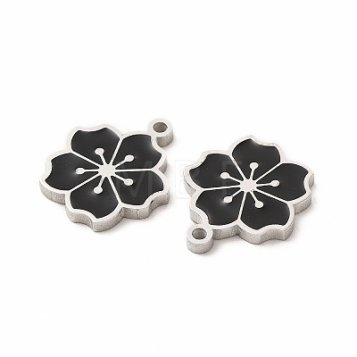 304 Stainless Steel Enamel Charms STAS-F291-06P-01-1