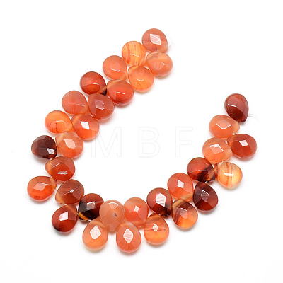 Dyed Natural Carnelian Gemstone Beads Strands G-T006-09-1