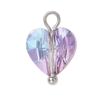 Transparent Glass Charms PALLOY-JF04198-02-1