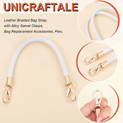 Unicraftale 2Pcs PU Leather Braided Bag Strap FIND-UN0002-51B-1