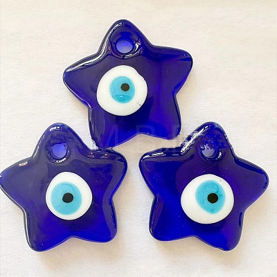 Blue Glass Evil Eye Pendants X1-GLAA-TAC0012-18F-1