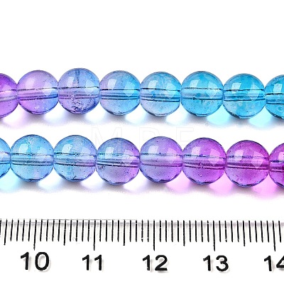 Baking Painted Transparent Glass Beads X-DGLA-M001-8mm-07-1