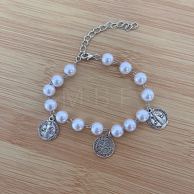 Iron Flat Round with  Saint Benedict Charm Bracelets HP3576-1
