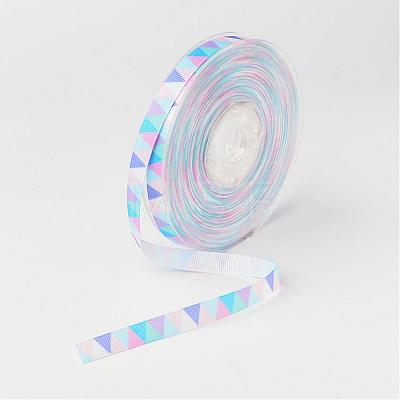 Triangle Pattern Polyester Grosgrain Ribbon SRIB-O003-02-1