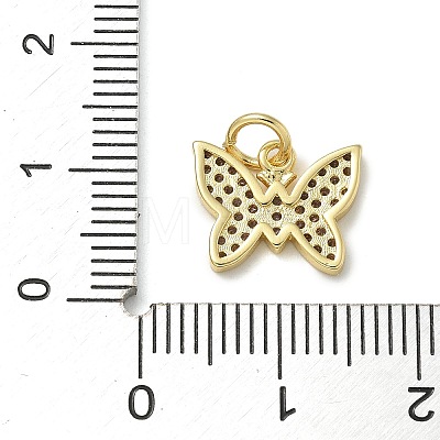 Rack Plating Brass Micro Pave Cubic Zirconia Pendants KK-K392-42G-1