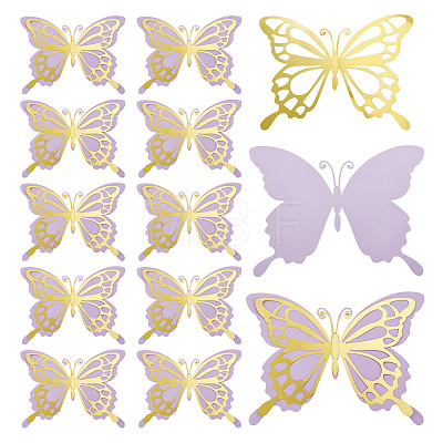 3D Hollow Double Layer Paper Butterfly AJEW-WH0505-15-1