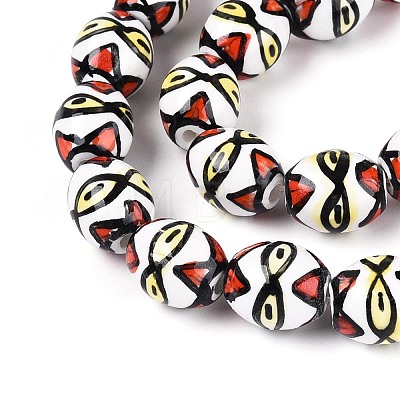 Handmade Porcelain Ceramic Beads Strands PORC-T135-07E-1