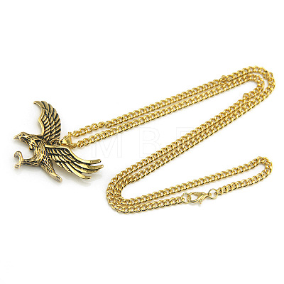 Tibetan Style Alloy Eagle Pendant Twisted Chain Necklaces for Men FS-WGDD367-01-1