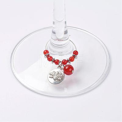 Natural Gemstone Wine Glass Charms AJEW-JO00154-1