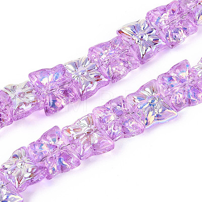 Baking Paint Electroplate Transparent Glass Beads Strands EGLA-N020-05D-1