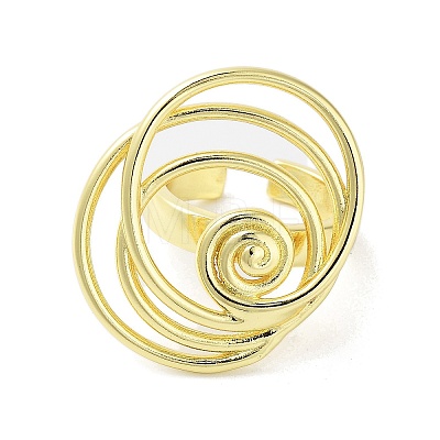 Brass Open Cuff Rings for Women RJEW-A035-04G-1