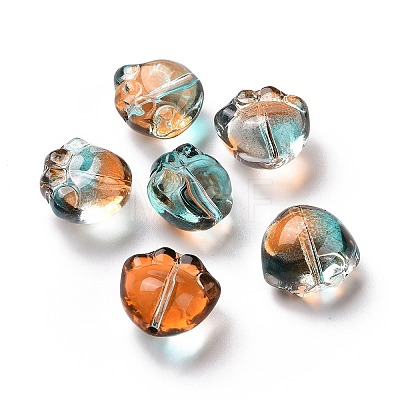 Transparent Spray Painted Glass Beads GLAA-I050-05G-1