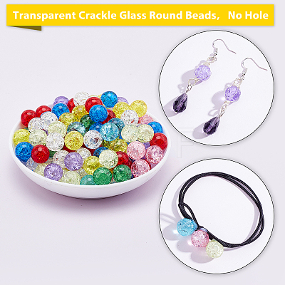   270Pcs 9 Colors Transparent Crackle Glass Round Beads CCG-PH0001-04-1