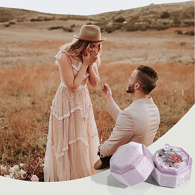 Velvet Cover Plastic Couple Ring Box VBOX-WH20003-001J-1