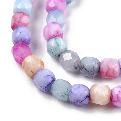 Opaque Baking Painted Glass Beads Strands EGLA-N006-075-1