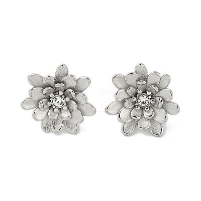 304 Stainless Steel Crystal Rhinestone Stud Earrings EJEW-G423-15P-1