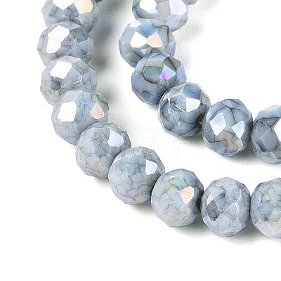 Anti-Tarnish Electroplate Rondelle Glass Beads Strands EGLA-T021-4mm-17-10-1