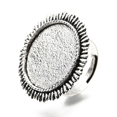 Vintage Adjustable Iron Finger Ring Components Alloy Cabochon Bezel Settings LS-X-PALLOY-Q300-14AS-NR-1
